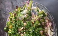Middle eastern brussel sprout salad